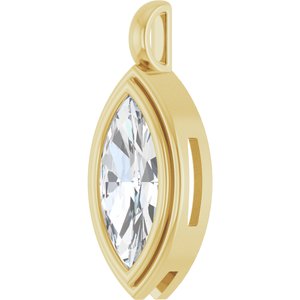 10K Yellow Gold 15x7 mm Marquise Charm/Pendant Mounting – image 3