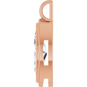 18K Rose Gold 15x7 mm Marquise Charm/Pendant Mounting – image 5