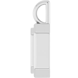 14K White Gold 8x6 mm Emerald Charm/Pendant Mounting – image 6