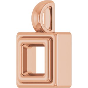 10K Rose Gold 4.5x4.5 mm Square Charm/Pendant Mounting – image 4