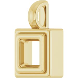 10K Yellow Gold 4.5x4.5 mm Square Charm/Pendant Mounting – image 4