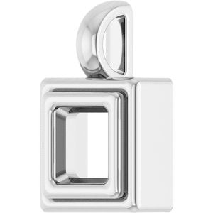 14K X1 White Gold 4.5x4.5 mm Square Charm/Pendant Mounting – image 4