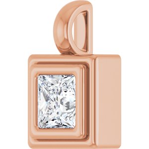 10K Rose Gold 4.5x4.5 mm Square Charm/Pendant Mounting – image 3