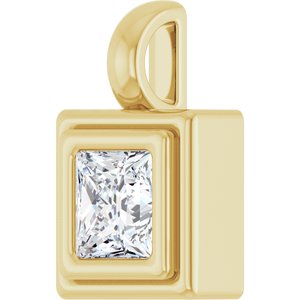 18K Yellow Gold 4.5x4.5 mm Square Charm/Pendant Mounting – image 3