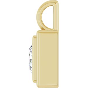 14K Yellow Gold 6x6 mm Square Charm/Pendant Mounting – image 5
