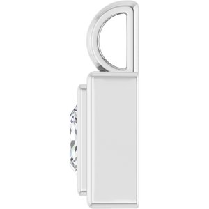 18K White Gold 6x6 mm Square Charm/Pendant Mounting – image 5