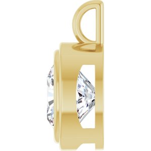 18K Yellow Gold 14x14 mm Cushion Charm/Pendant Mounting – image 5