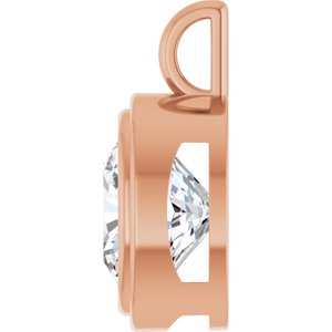 18K Rose Gold 14x14 mm Cushion Charm/Pendant Mounting – image 5