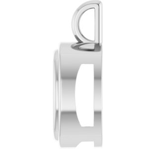 10K White Gold 14x14 mm Cushion Charm/Pendant Mounting – image 6