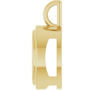 14K Yellow Gold 14x14 mm Cushion Charm/Pendant Mounting – image 6