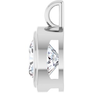 18K Palladium White Gold 14x14 mm Cushion Charm/Pendant Mounting – image 5