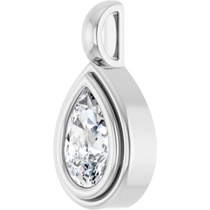 Platinum 8x5 mm Pear Charm/Pendant Mounting – image 3