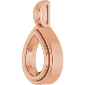 18K Rose Gold 8x5 mm Pear Charm/Pendant Mounting – image 4