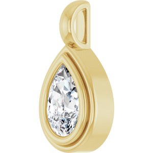14K Yellow Gold 8x5 mm Pear Charm/Pendant Mounting – image 3