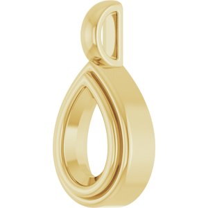 14K Yellow Gold 8x5 mm Pear Charm/Pendant Mounting – image 4