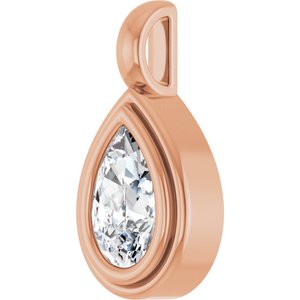 18K Rose Gold 8x5 mm Pear Charm/Pendant Mounting – image 3