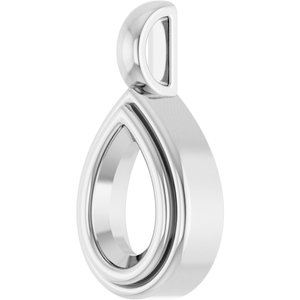 10K White Gold 8x5 mm Pear Charm/Pendant Mounting – image 4