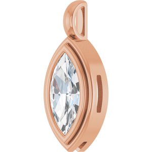 14K Rose Gold 12x6 mm Marquise Charm/Pendant Mounting – image 3