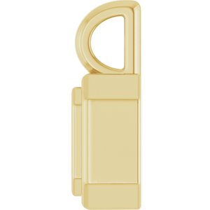 18K Yellow Gold 4.5x3 mm Emerald Charm/Pendant Mounting – image 6