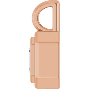 18K Rose Gold 4.5x3 mm Emerald Charm/Pendant Mounting – image 5