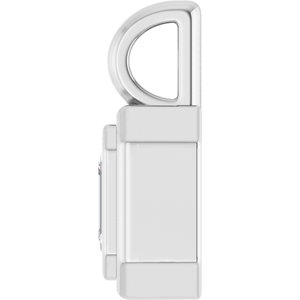 14K White Gold 4.5x3 mm Emerald Charm/Pendant Mounting – image 5