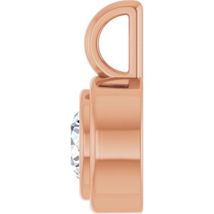 18K Rose Gold 5.2 mm Round Charm/Pendant Mounting – image 5
