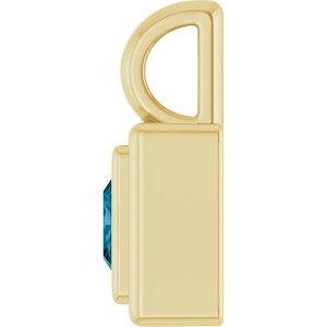 14K Yellow Gold Natural London Blue Topaz Charm/Pendant – image 3