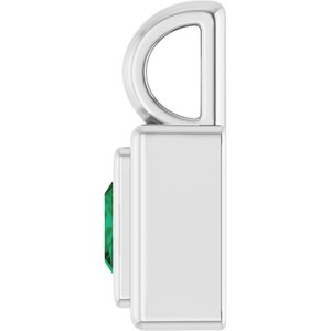 14K White Gold Lab-Grown Emerald Charm/Pendant – image 3