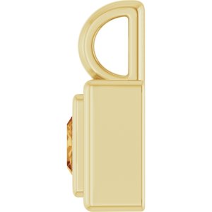 14K Yellow Gold Natural Citrine Charm/Pendant – image 3