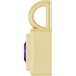 14K Yellow Gold Natural Amethyst Charm/Pendant – image 3