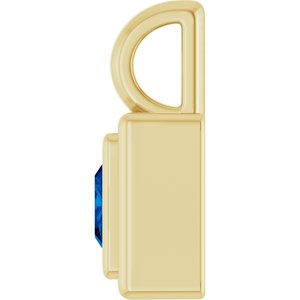 14K Yellow Gold Natural Blue Sapphire Charm/Pendant – image 3