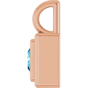 14K Rose Gold Natural Aquamarine Charm/Pendant – image 3