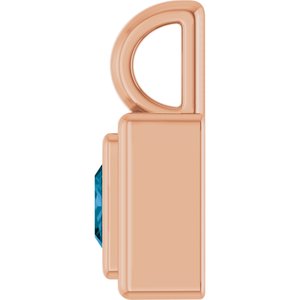 14K Rose Gold Natural London Blue Topaz Charm/Pendant – image 3