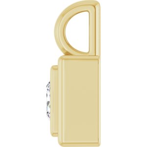 14K Yellow Gold 4x4 mm Square Charm/Pendant Mounting – image 5