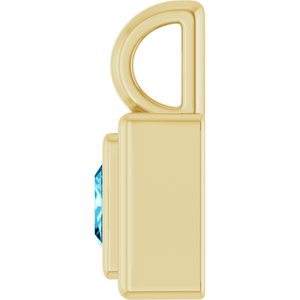 14K Yellow Gold Natural Aquamarine Charm/Pendant – image 3