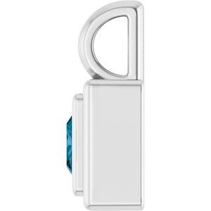 Platinum Natural London Blue Topaz Charm/Pendant – image 3