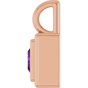14K Rose Gold Natural Amethyst Charm/Pendant – image 3