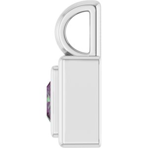 14K White Gold Lab-Grown Alexandrite Charm/Pendant – image 3