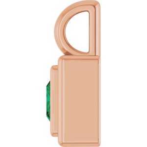 14K Rose Gold Lab-Grown Emerald Charm/Pendant – image 3