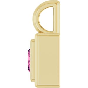 14K Yellow Gold Natural Pink Tourmaline Charm/Pendant – image 3