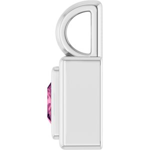 14K White Gold Natural Pink Tourmaline Charm/Pendant – image 3