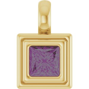 14K Yellow Gold Lab-Grown Alexandrite Charm/Pendant