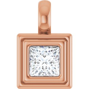 14K Rose Gold 3/8 CT Natural Diamond Charm/Pendant