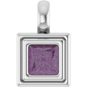 Sterling Silver Lab-Grown Alexandrite Charm/Pendant