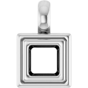 Sterling Silver 4x4 mm Square Charm/Pendant Mounting – image 2