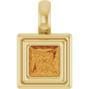 14K Yellow Gold Natural Citrine Charm/Pendant