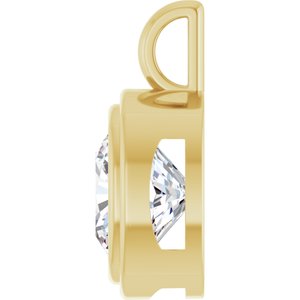 14K Yellow Gold 11x11 mm Cushion Charm/Pendant Mounting – image 5