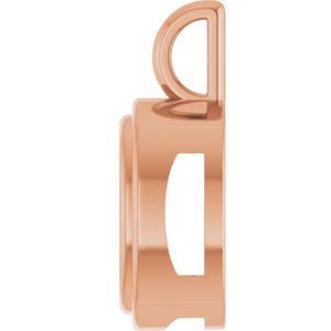18K Rose Gold 11x11 mm Cushion Charm/Pendant Mounting – image 6