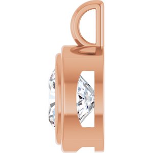 10K Rose Gold 11x11 mm Cushion Charm/Pendant Mounting – image 5