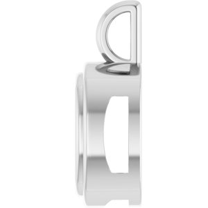 10K White Gold 11x11 mm Cushion Charm/Pendant Mounting – image 6